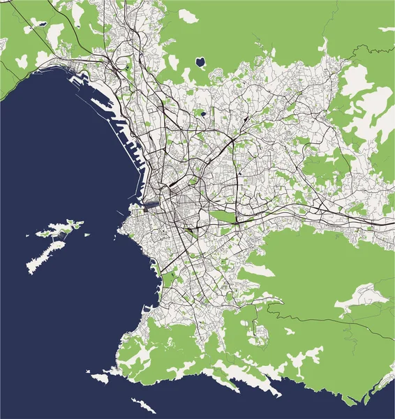 Карта города Марсель, Франция — стоковый вектор