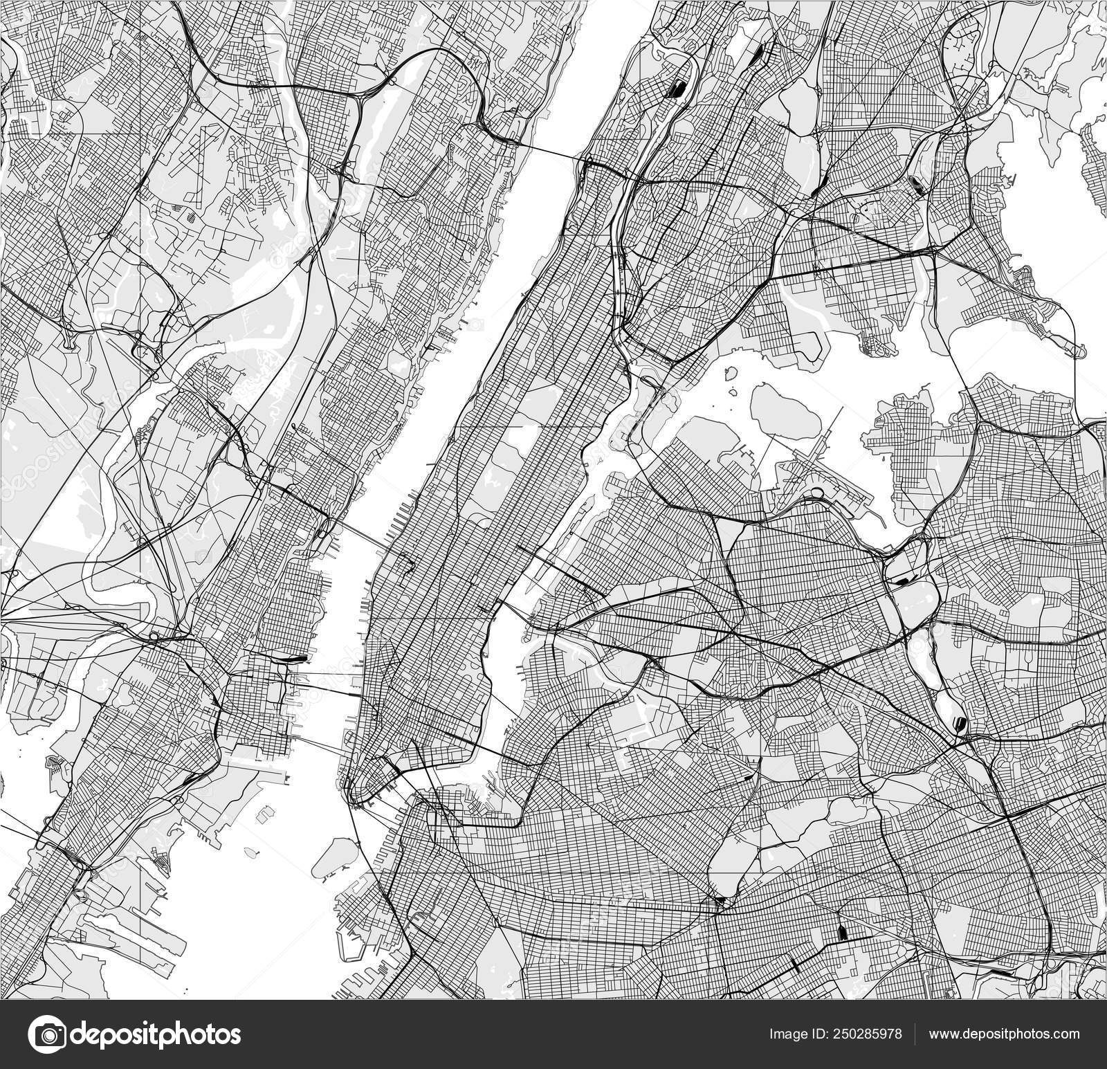 Map Of The New York City Ny Usa Stock Vector Image By C Tish11