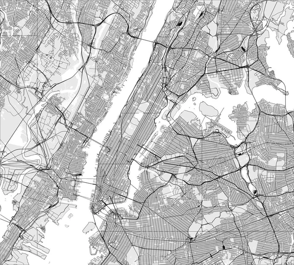 뉴욕시, 뉴욕, 미국 지도 — 스톡 벡터