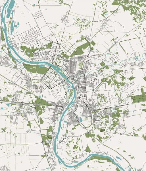 Kaart van de stad Omsk, Rusland — Stockvector