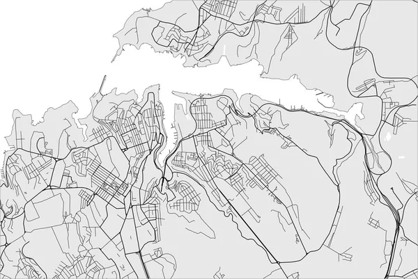 セヴァストポリ、クリミア自治共和国の都市の地図 — ストックベクタ
