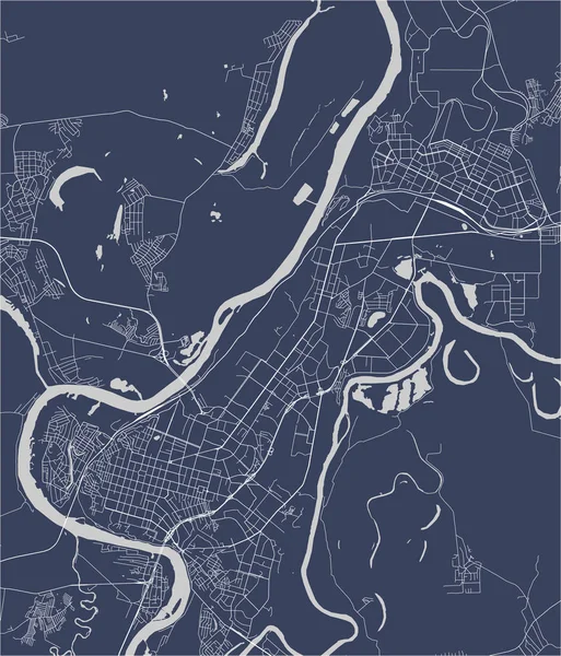 俄罗斯乌法市地图 — 图库矢量图片