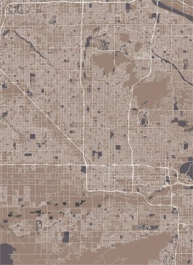 Phoenix, Arizona, ABD haritası.
