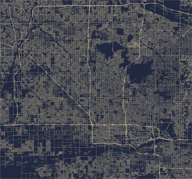 Phoenix, Arizona, ABD haritası.