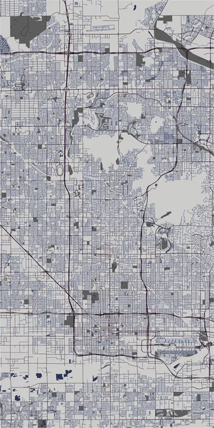 Mapa da cidade de Phoenix, Arizona, Estados Unidos da América — Vetor de Stock