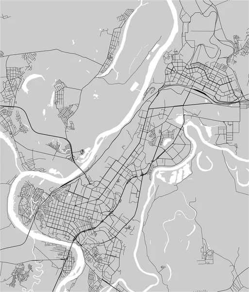 Χάρτης της πόλης της Ufa, Ρωσική Ομοσπονδία — Διανυσματικό Αρχείο