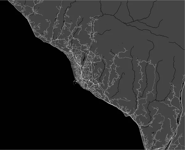 Mapa da cidade de Sochi, Rússia — Vetor de Stock