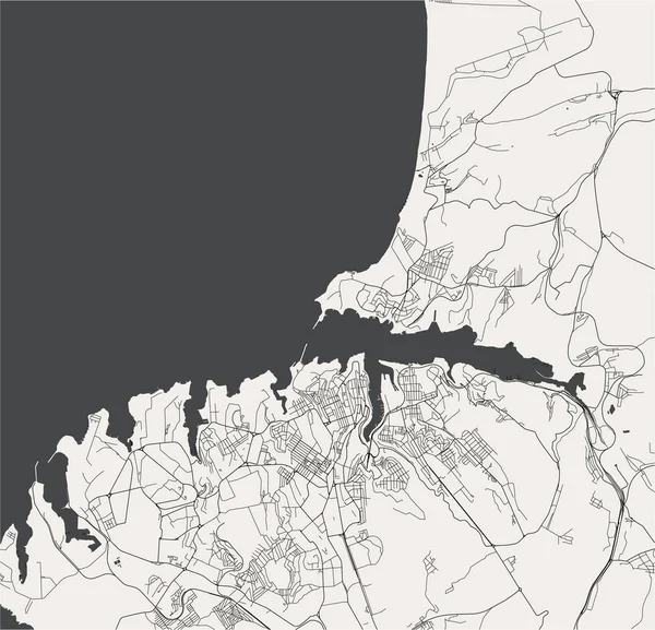 塞瓦斯托波尔市地图, 克里米亚 — 图库矢量图片