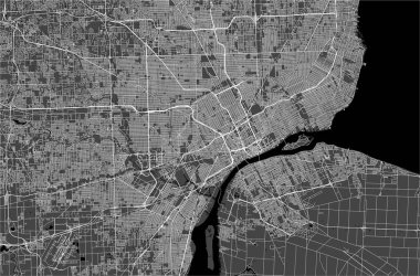 şehir Detroit, Michigan, ABD Haritası