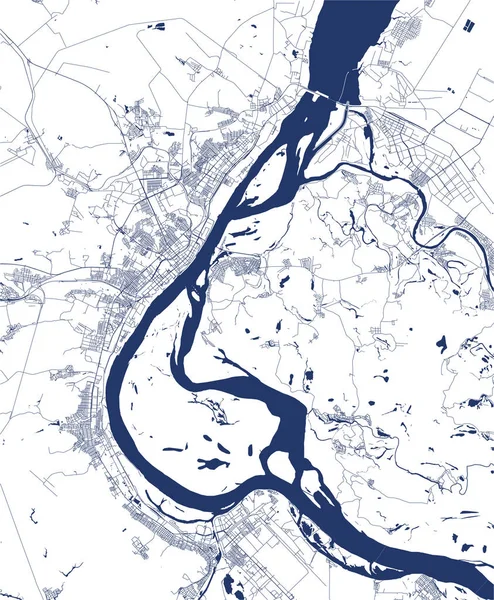 Kaart van de stad Wolgograd, Rusland — Stockvector