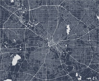 Dallas, Teksas, ABD haritası.