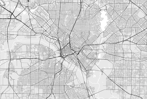 テキサス州ダラス市の地図 — ストックベクタ