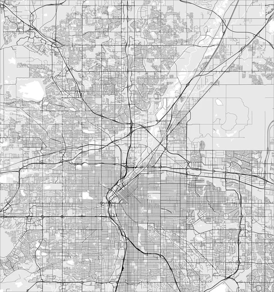 덴버의 도시, 콜로라도, 미국 지도 — 스톡 벡터