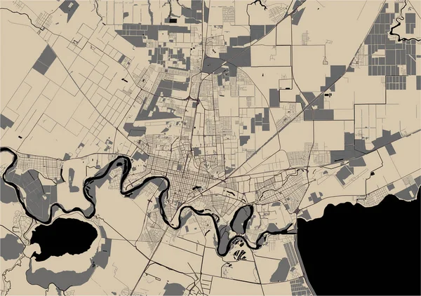 Mapa de la ciudad de Krasnodar, Rusia — Vector de stock