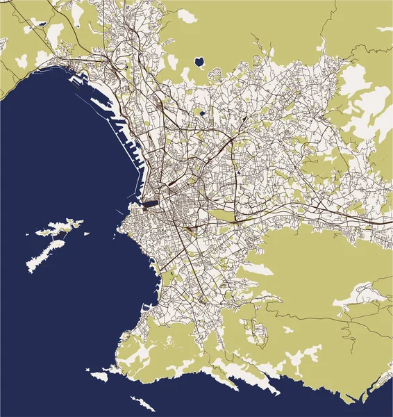 Карта города Марсель, Франция — стоковый вектор