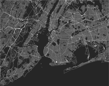 map of the New York City, NY, USA clipart