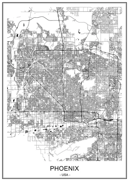 Карта міста Фенікс (штат Арізона, США) — стоковий вектор