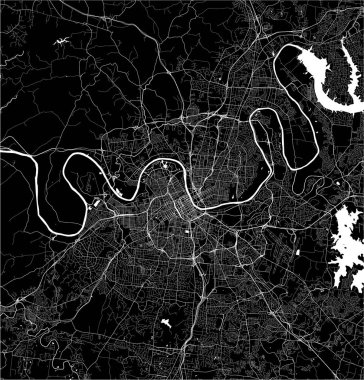 map of the city of Nashville, Tennessee, USA clipart