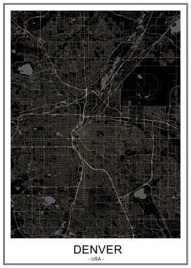 Şehir Denver, Colorado, ABD Haritası