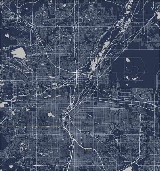 Mapa de la ciudad de Denver, Colorado, USA — Vector de stock