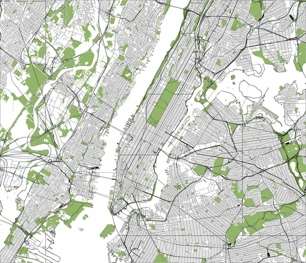 Karta över New York City, Ny, Usa — Stock vektor