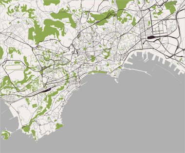 Napoli şehir, Campania, İtalya Haritası