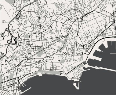 map of the city of Naples, Campania, Italy clipart