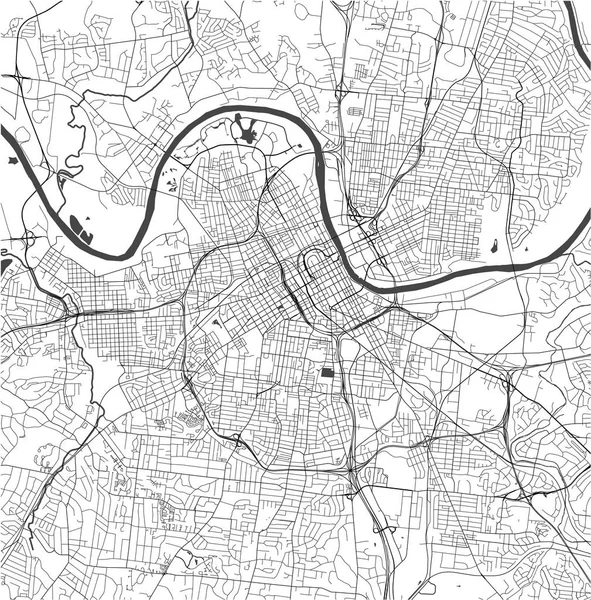 Mapa de la ciudad de Nashville, Tennessee, Estados Unidos — Archivo Imágenes Vectoriales