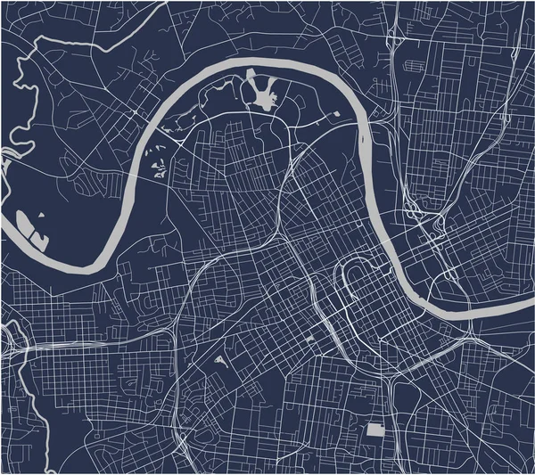 Mapa da cidade de Nashville, Tennessee, EUA —  Vetores de Stock