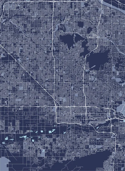 Mapa da cidade de Phoenix, Arizona, Estados Unidos da América —  Vetores de Stock