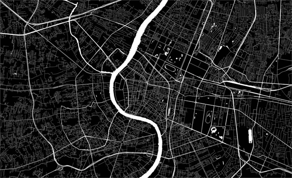 Bangkok, Tayland şehrinin haritası — Stok Vektör