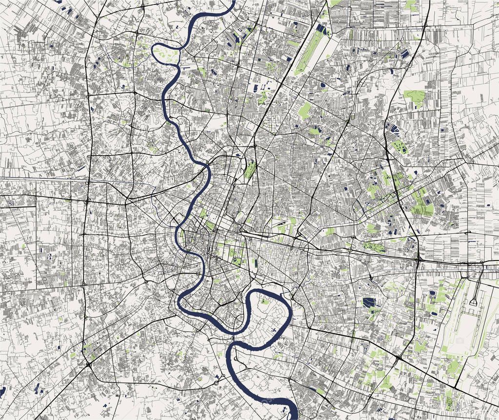 map of the city of Bangkok, Thailand