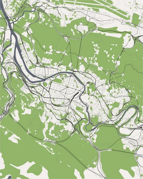 Mapa da cidade de Bilbau, Espanha —  Vetores de Stock