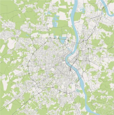 Bordeaux şehrinin haritası, Fransa