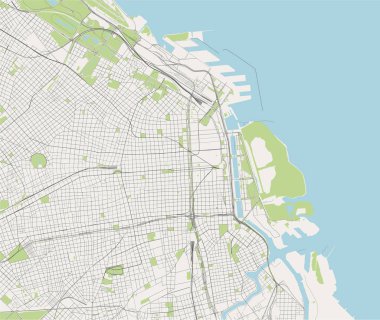 Buenos Aires şehrinin haritası, Arjantin