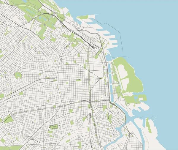 ブエノスアイレス市の地図, アルゼンチン — ストックベクタ