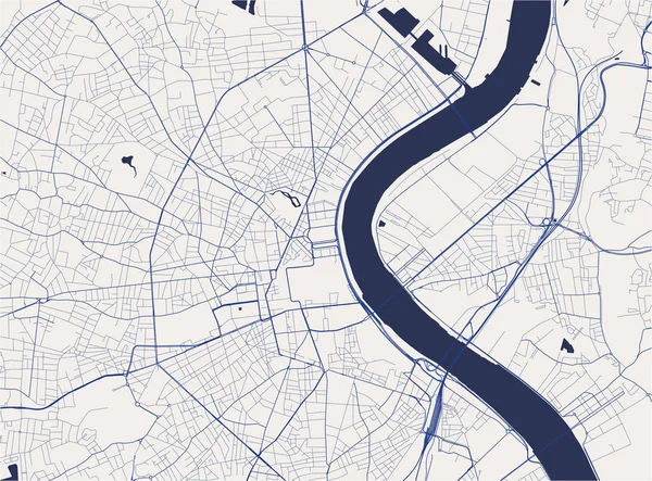 Карта города Бордо, Франция — стоковый вектор