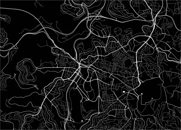 耶路撒冷市地图， 以色列 — 图库矢量图片