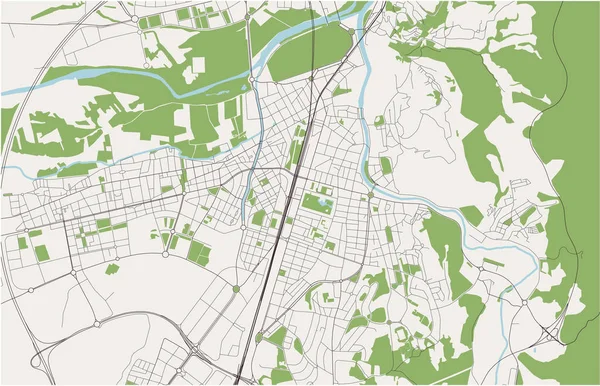 Mapa miasta Girona, Hiszpania — Wektor stockowy