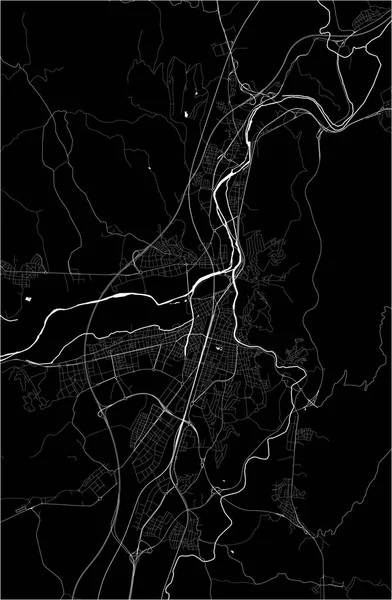Carte de la ville de Gérone, Espagne — Image vectorielle