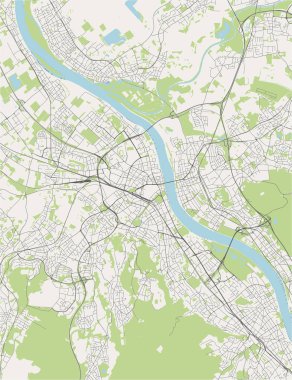 Bonn şehrinin haritası, Almanya