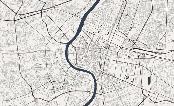 Karte der Stadt Bangkok, Thailand — Stockvektor