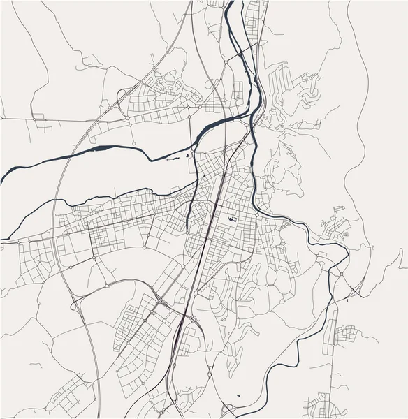 Mapa de la ciudad de Girona, España — Vector de stock