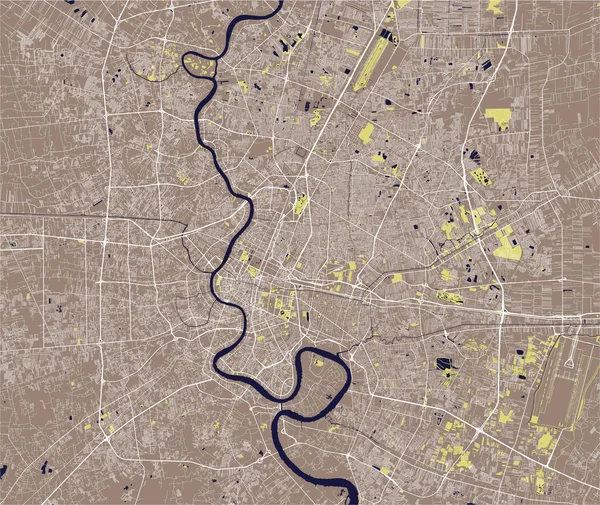 Mapa de la ciudad de Bangkok, Tailandia — Archivo Imágenes Vectoriales