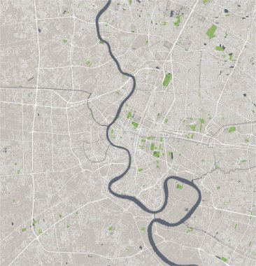 map of the city of Bangkok, Thailand clipart