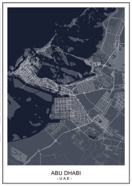 Abu Dabi şehrinin haritası, Birleşik Arap Emirlikleri Bae