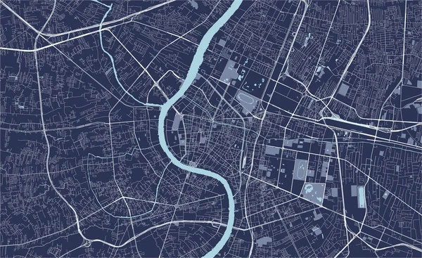 Carte de la ville de Bangkok, Thaïlande — Image vectorielle