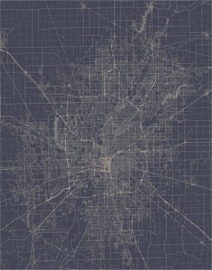 Indianapolis şehrinin haritası, Indiana, Abd