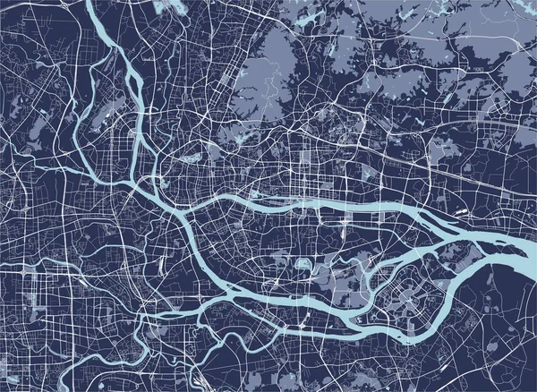 Carte de la ville de Guangzhou, Chine — Image vectorielle
