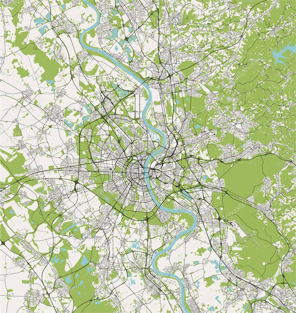 map of the city of Cologne, Germany